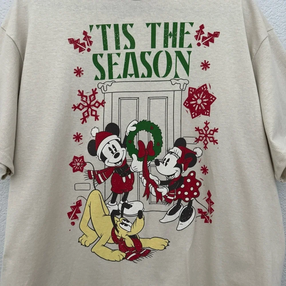 Disney Mickey Mouse & Friends Tis The Season Holiday T-Shirt Size XL NWT